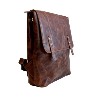 Sac à dos en cuir robuste au style minimaliste tendance mixte , sac à dos de voyage rétro vintage ,cartable. BACKPAK VINTAGE 7
