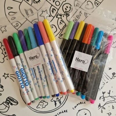 Set of 12 erasable markers