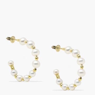 Circe Pearl Hoop Earrings