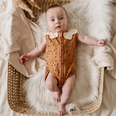 Zipped Summer Baby Bodysuit Savannah