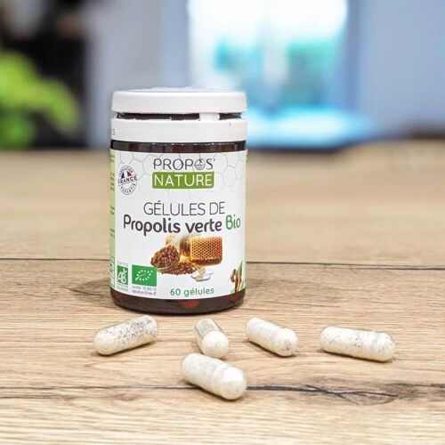 GELULES VEGETALE DE PROPOLIS VERTE BIO -  IMMUNITE - 60 OU 120 GELULES