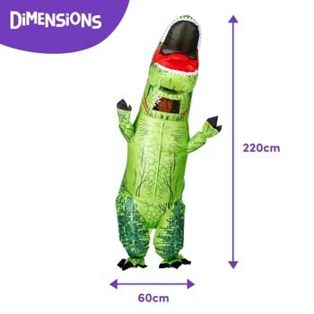 Gonflable T-Rex Dinosaure Halloween Funny Dino Costume Adultes Spooky Blow Up Costume pour Cosplay Fancy Dress Up Party - Facile à gonfler et fermeture à glissière 2