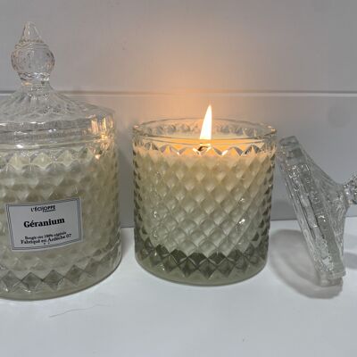 SCENTED CANDLE GERANIUM BONBONNIERE 200 G OF 100% VEGETABLE WAX SOYA