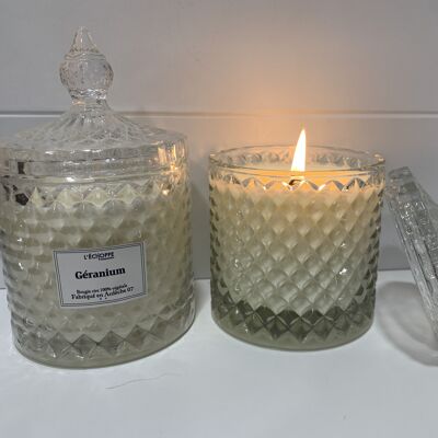 SCENTED CANDLE GERANIUM BONBONNIERE 200 G OF 100% VEGETABLE WAX SOYA