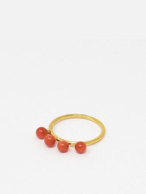 Coral Beads Stacking Ring