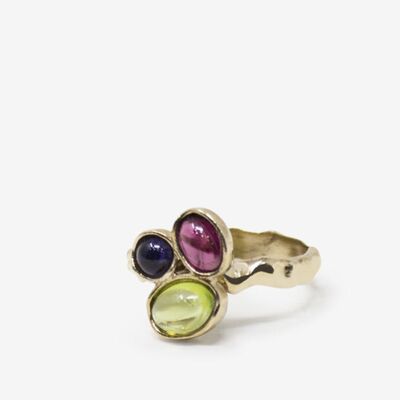 Anillo Cosmo Multicolor Bañado en Oro