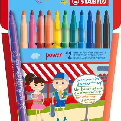 Bolígrafos para colorear - Estuche de cartón x 12 STABILO power