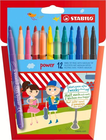 Feutres de coloriage - Etui carton x 12 STABILO power 1