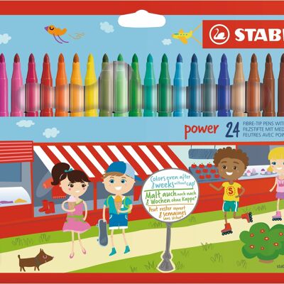 Coloring pens - Cardboard case x 24 STABILO power