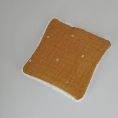 Bamboo sponge washable wipe (double gauze camel with dots)