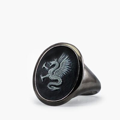 Dragon Cameo Signet Ring