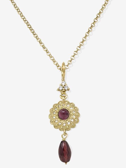 Filigrana Gold-plated Garnet Necklace