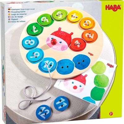 HABA Fädelspiel Regenbogen-Raupe-Holzspielzeug