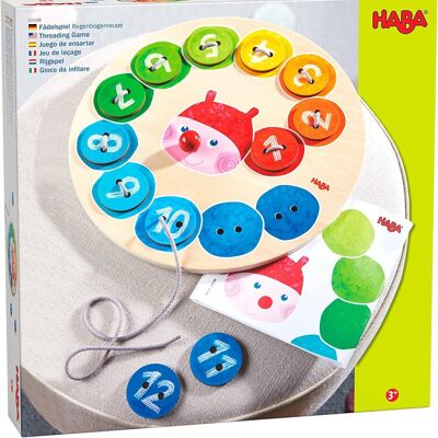 HABA Threading Game Rainbow Caterpillar-Wooden Toy