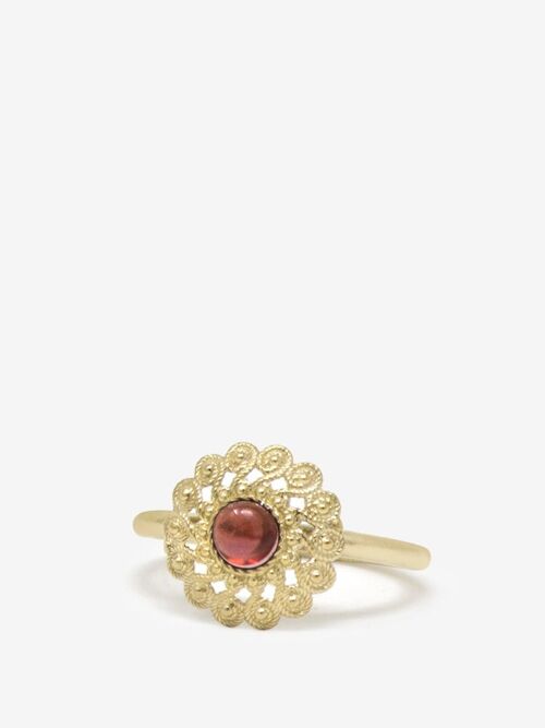 Filigrana Gold-plated Garnet Ring