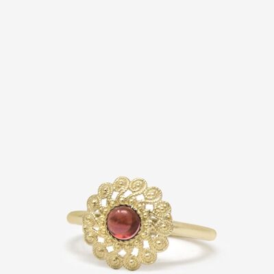 Filigrana Gold-plated Garnet Ring