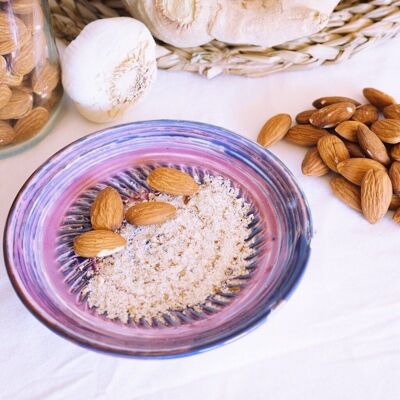 Cheese and vegetable grater ceramic plate. Pink and lilac LAVENDER