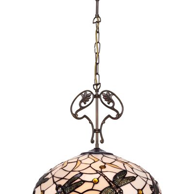 Ceiling pendant larger diameter 45cm with chain and Tiffany cast iron ornament Pedrera Series LG223966
