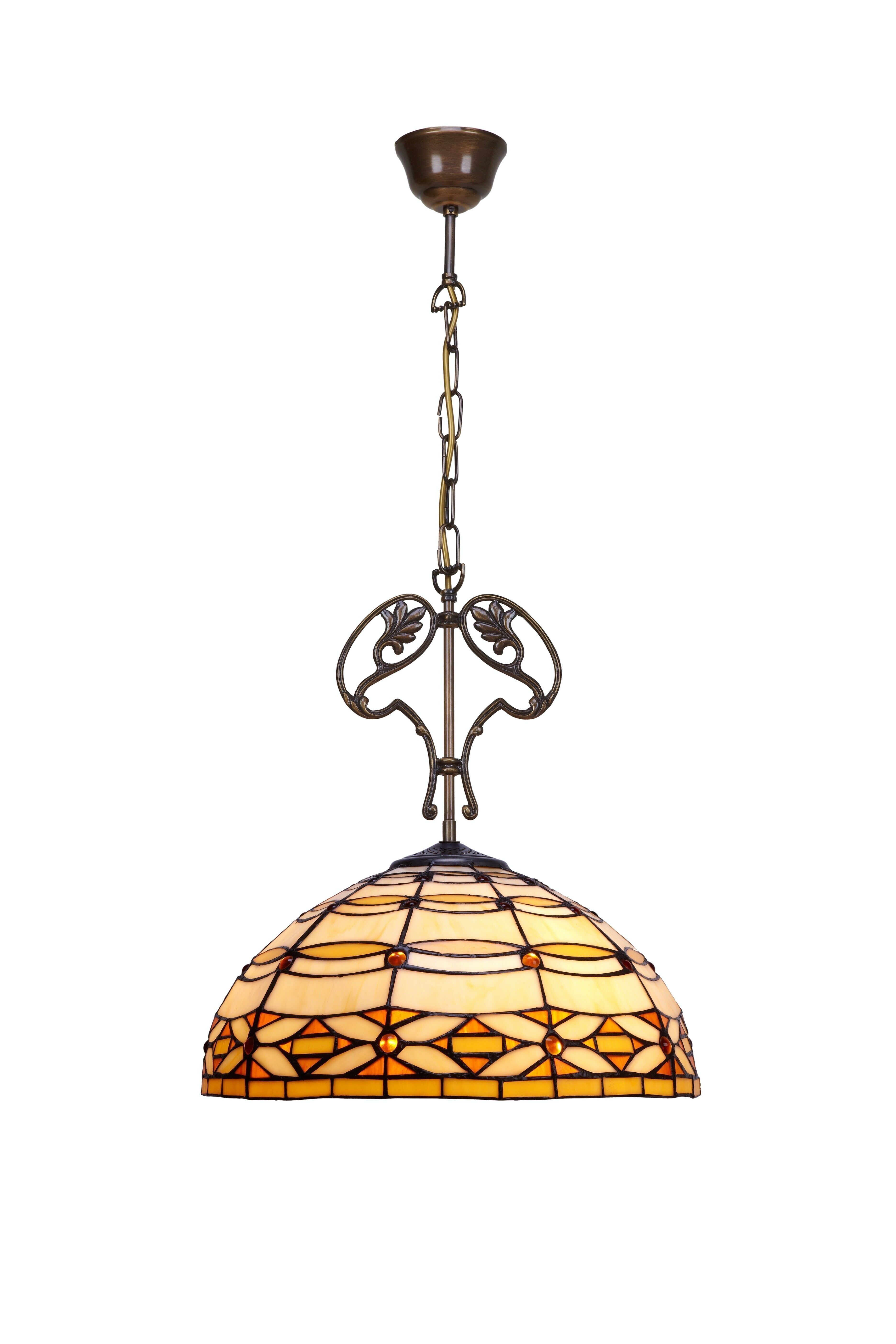 Deckenanhänger, größerer Durchmesser 40 cm, mit Kette und gegossenem Tiffany Ivory Series-Ornament LG225166