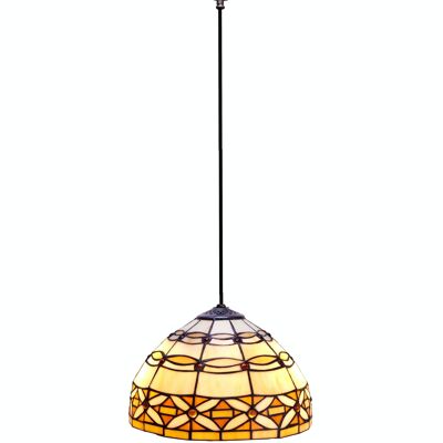Medium ceiling pendant diameter 30cm with black cable Tiffany Ivory Series LG225400