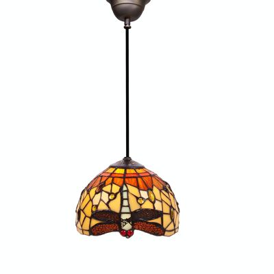 Ceiling pendant smaller diameter 20cm with cable Tiffany Belle Amber Series LG232700