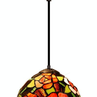 Ceiling pendant with black cable and Tiffany lampshade diameter 20cm New York Series LG247700