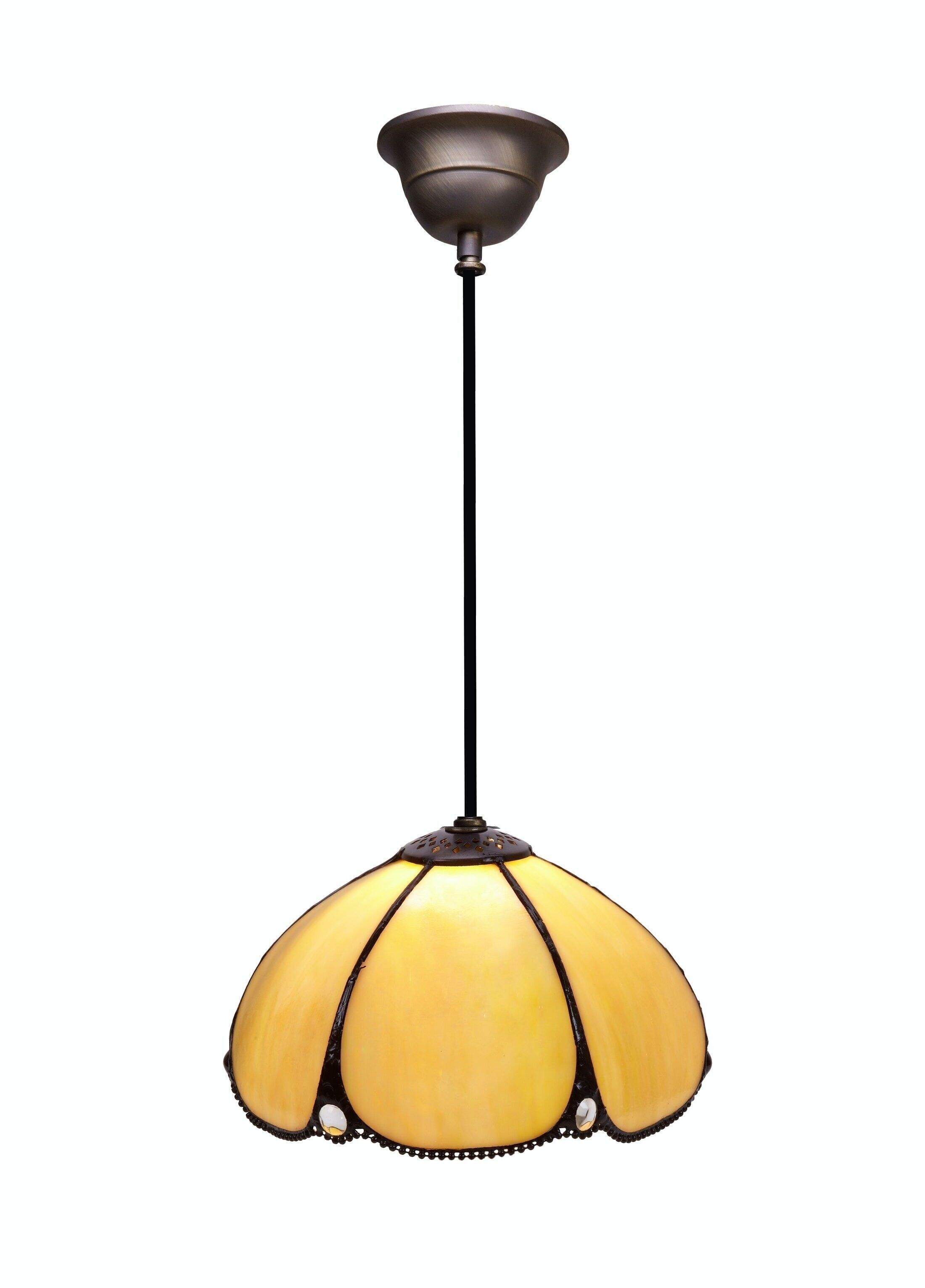 Colgante de techo Tiffany menor con cable negro diámetro 20cm Serie Virginia LG212800