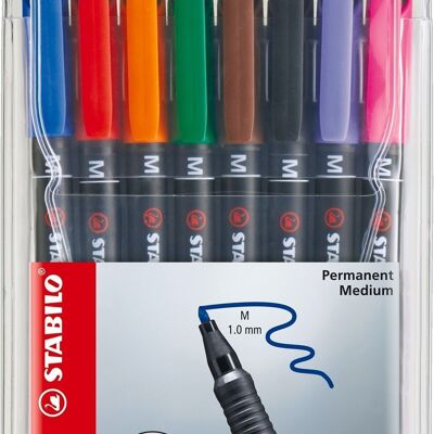 Felt-tip pens - Pouch x 8 STABILO OHPen permanent 1 mm