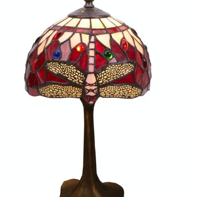 Lampada da tavolo Tiffany con base sagomata Serie Belle Rouge D-20cm LG199482B