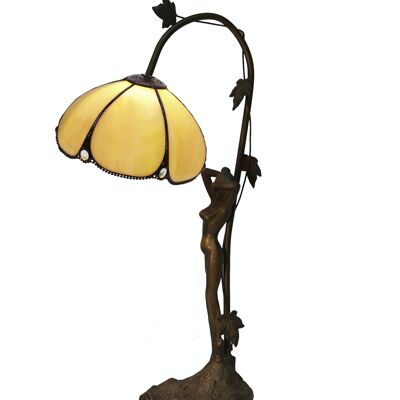 Lampada da tavolo Tiffany base figura Virginia Serie D-20cm luce diretta LG212787B