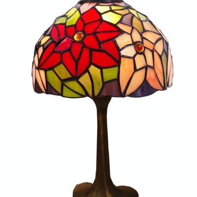 Lampada da tavolo Tiffany base sagomata Güell Serie D-20cm LG223282B