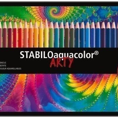 Matite colorate acquerello - Scatola metallo x 36 STABILOaquacolor ARTY