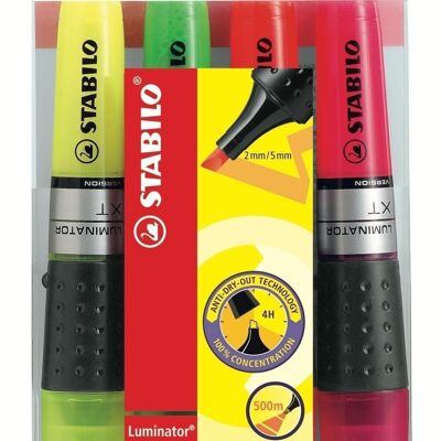 Rotuladores - Estuche x 4 STABILO LUMINATOR - amarillo + verde + naranja + rosa