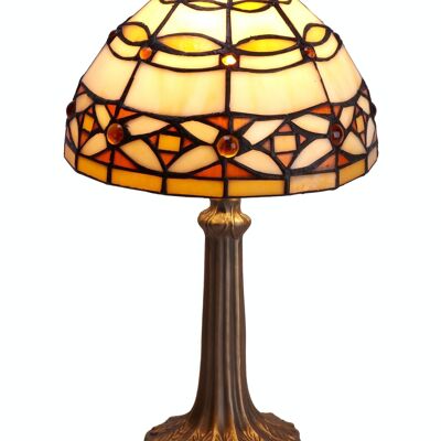 Petite lampe à poser forme Tiffany socle diamètre 20cm Ivoire Série LG225800P