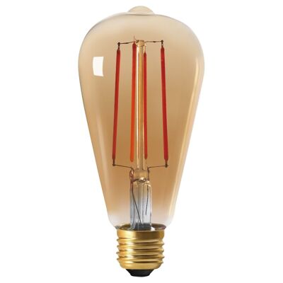 Ampoule LED Vintage 8W E27 ambre D6,4cm H14,3cm dimmable