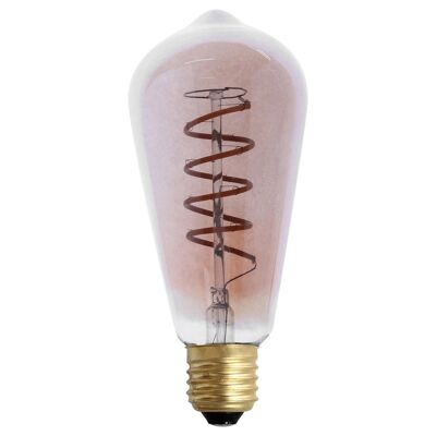 Ampoule LED Vintage twist 8W E27 ambre D6,5 H14,3cm dimmable
