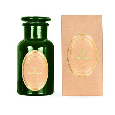 Bougie Herbier vert gm miel et gingembre D6,5 H13,5cm