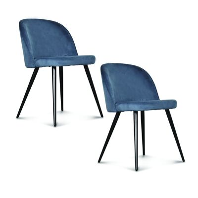 Chaise Ingrid bleu canard L48 P50 H77cm