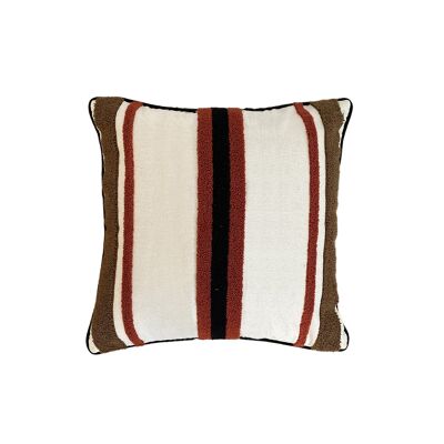 Coussin Rayure noir terracotta 40x40cm