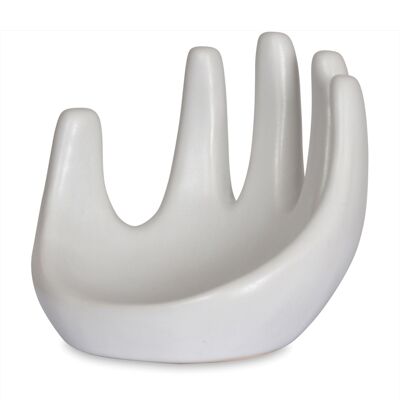 Déco Coupelle Main ceramic blanc L14 P11,5 H12cm