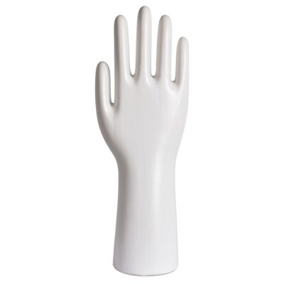 Déco main ceramic blanc L11,6 P6,5 H31,7cm