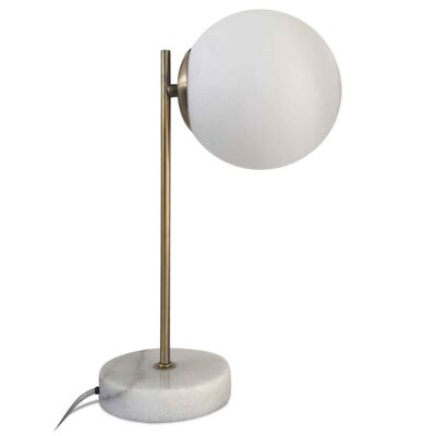 Lampe Bilou marbre blanc D22 H37cm
