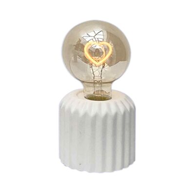 Lampe décorative blanche mimi cœur LED à piles D8,7 H17,5cm (à piles)