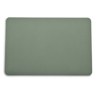 Set de table rectangle imitation cuir vert thym 30x45cm
