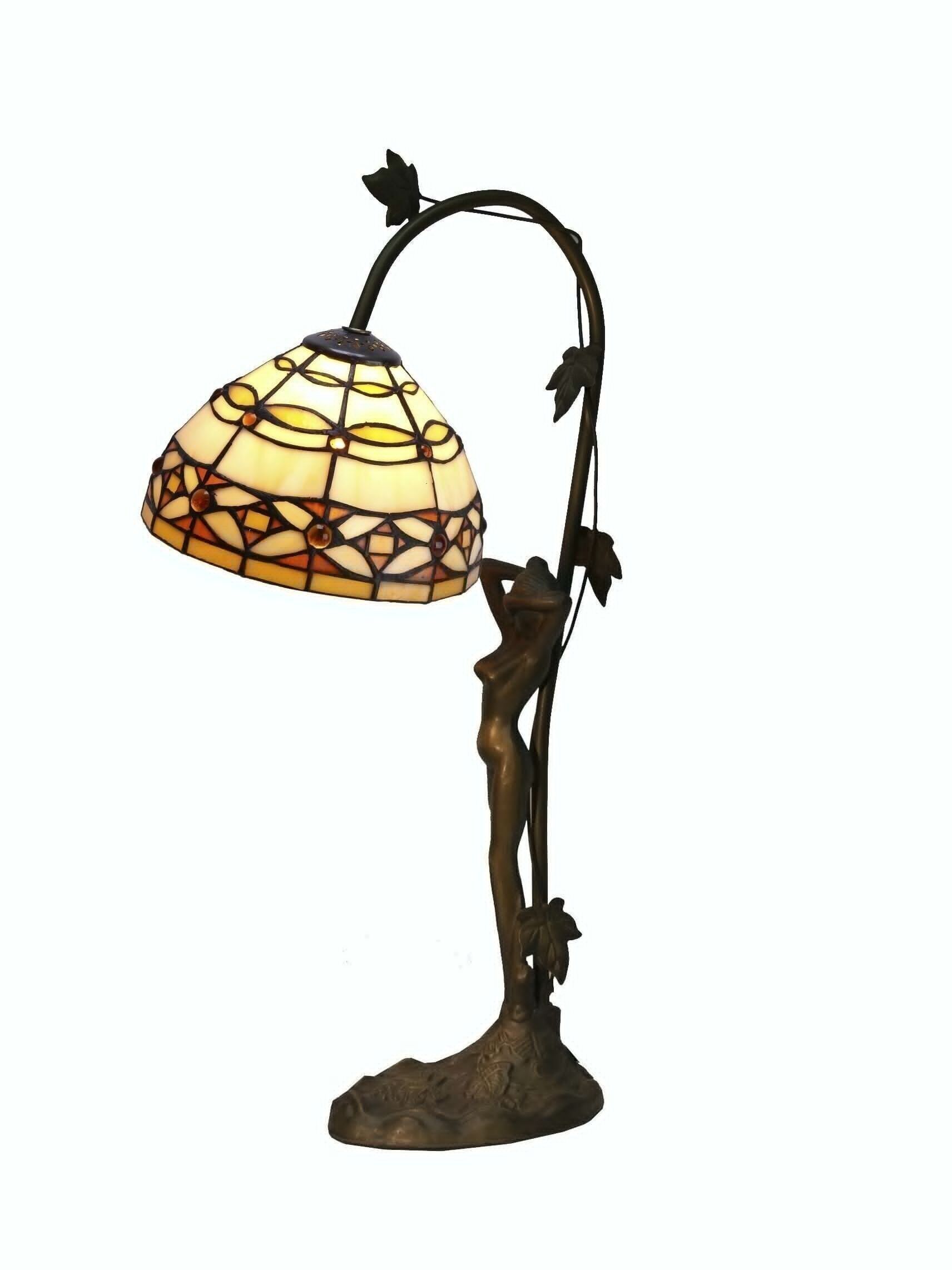 Sobremesa Tiffany base figura Serie Marfíl D-20cm luz directa LG225887B