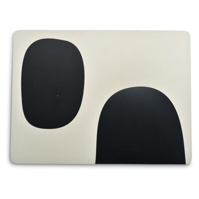 Set de table rectangle rigide Découpage noir 30x40cm