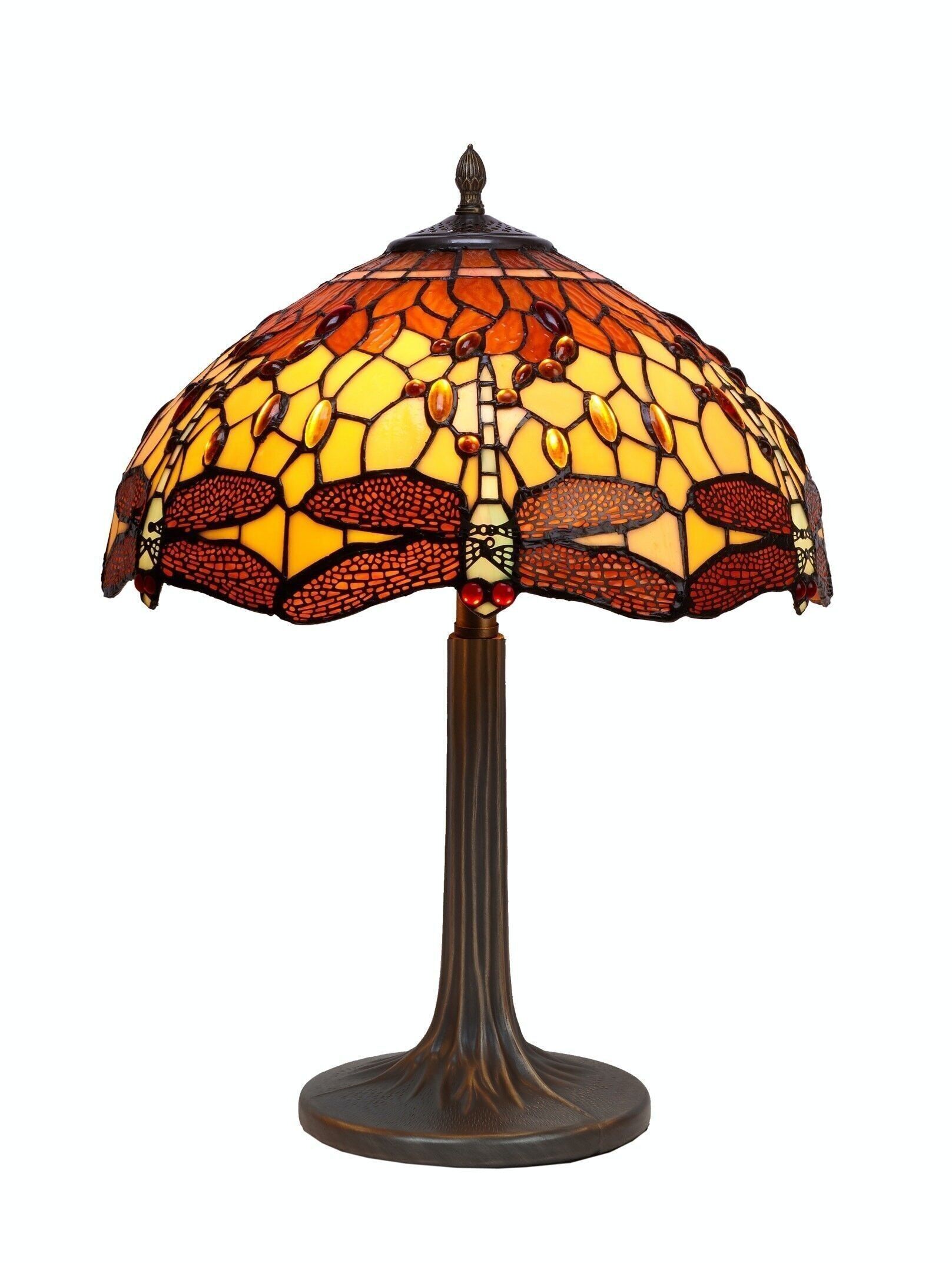 Sobremesa Tiffany base árbol Serie Belle Amber D-40cm LG232300M