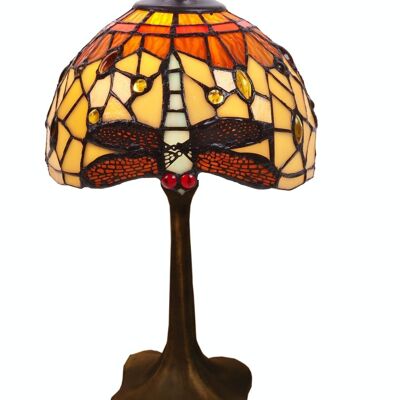 Lampada da tavolo Tiffany base sagomata Serie Belle Amber D-20cm LG232882B