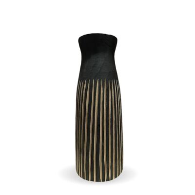 Vase Aya primitif ligne noir gm D13,5 H35,5cm