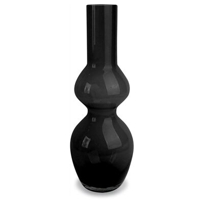 Vase Base Ovale noir D16 H45cm